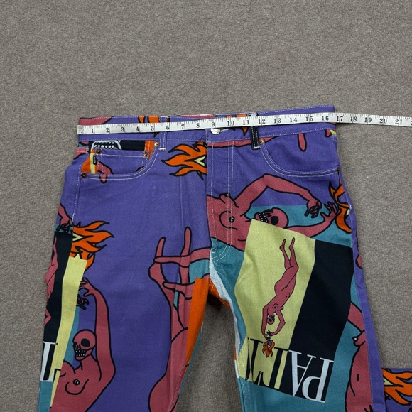 Patta Men's Pants Size 32 x 30 Multicolor Denim Straight Magazine AOP Graphic - Picture 6 of 11